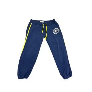 University of Michigan women XL Joggers blue yellow stripes down the sides logo